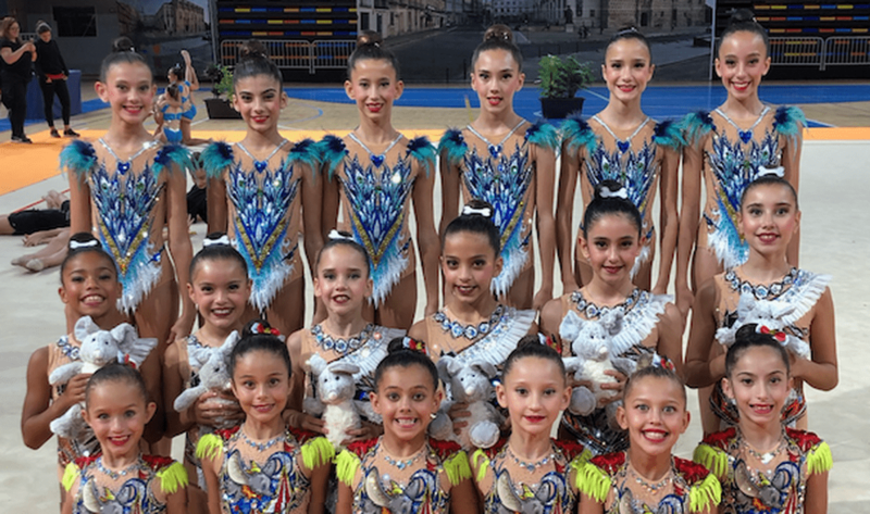 Imagen de tres de los conjuntos del Attenya Telde que participaron en el torneo (Foto TA)